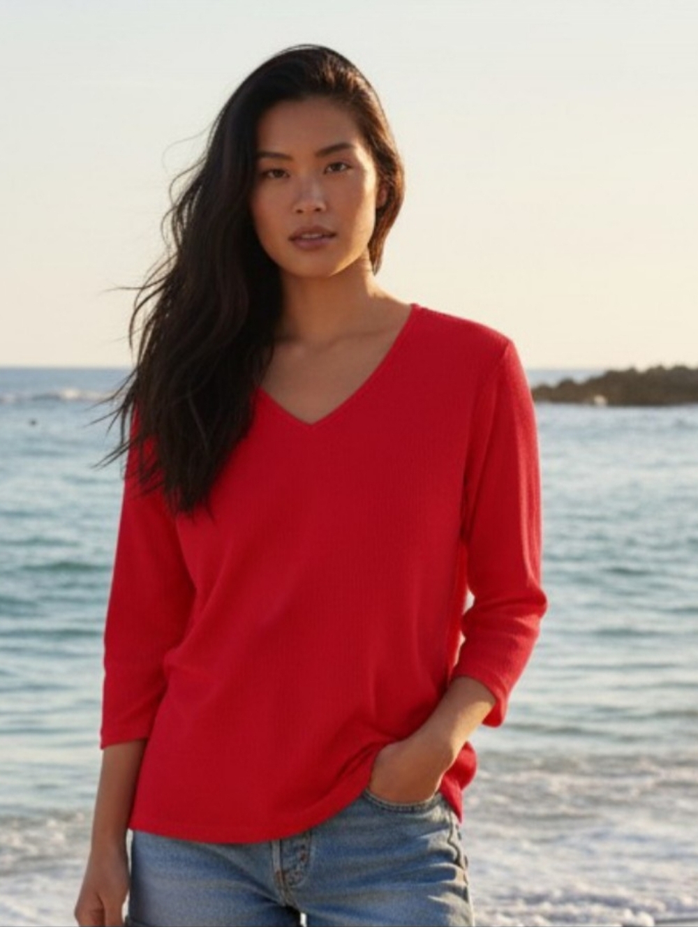 Vintage Y2K Liz Claiborne Red Sweater Womens XL Cotton Blend